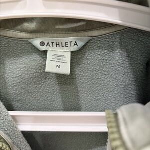 Athleta Sage Green Fleece Zip Jacket